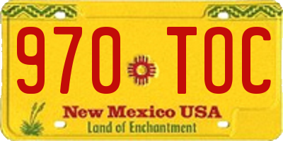 NM license plate 970TOC