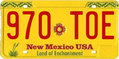 NM license plate 970TOE