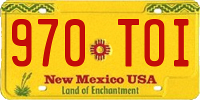 NM license plate 970TOI