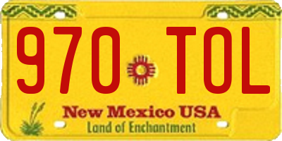 NM license plate 970TOL