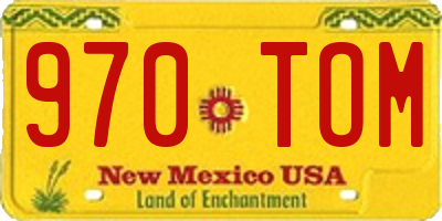 NM license plate 970TOM