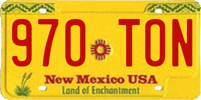 NM license plate 970TON