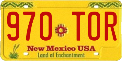 NM license plate 970TOR