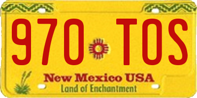 NM license plate 970TOS