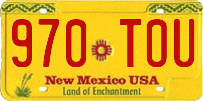 NM license plate 970TOU