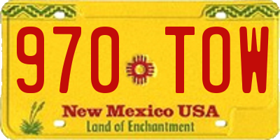 NM license plate 970TOW