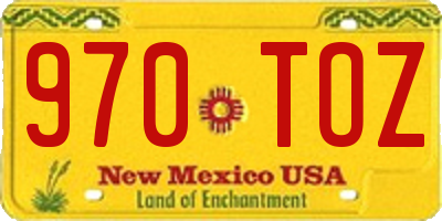 NM license plate 970TOZ