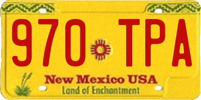 NM license plate 970TPA