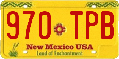 NM license plate 970TPB