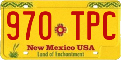NM license plate 970TPC