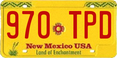 NM license plate 970TPD