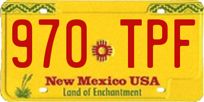 NM license plate 970TPF
