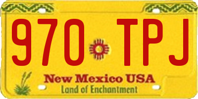 NM license plate 970TPJ