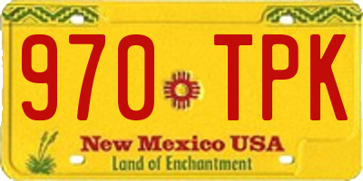NM license plate 970TPK