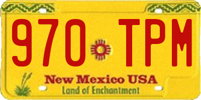 NM license plate 970TPM