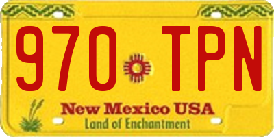 NM license plate 970TPN