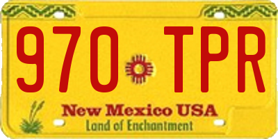 NM license plate 970TPR