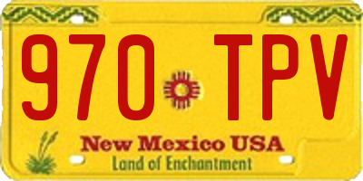 NM license plate 970TPV