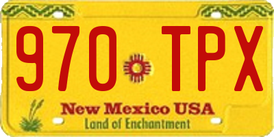 NM license plate 970TPX