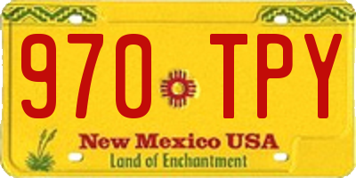NM license plate 970TPY