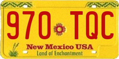 NM license plate 970TQC