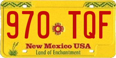 NM license plate 970TQF