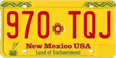 NM license plate 970TQJ