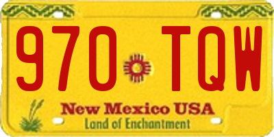 NM license plate 970TQW