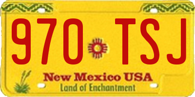 NM license plate 970TSJ