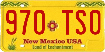 NM license plate 970TSO