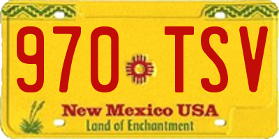 NM license plate 970TSV