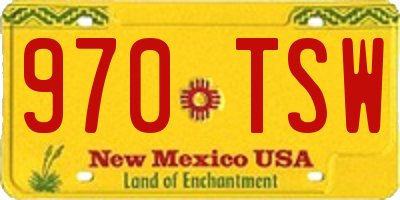 NM license plate 970TSW