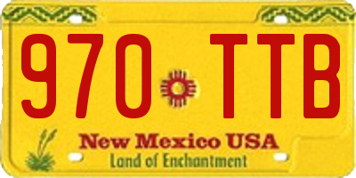 NM license plate 970TTB