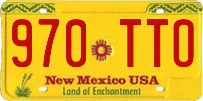 NM license plate 970TTO
