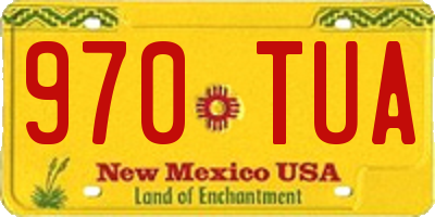 NM license plate 970TUA