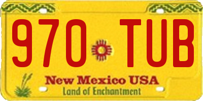 NM license plate 970TUB