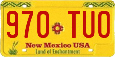 NM license plate 970TUO
