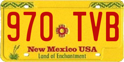 NM license plate 970TVB