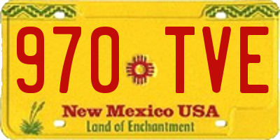 NM license plate 970TVE