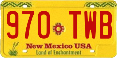 NM license plate 970TWB