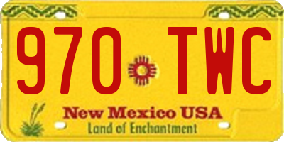 NM license plate 970TWC