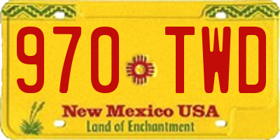 NM license plate 970TWD