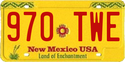 NM license plate 970TWE