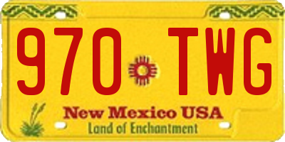 NM license plate 970TWG