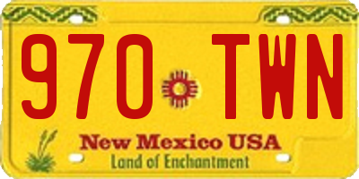 NM license plate 970TWN
