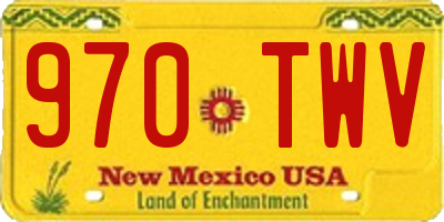 NM license plate 970TWV
