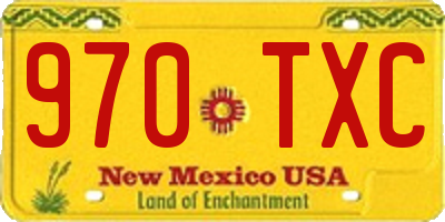 NM license plate 970TXC