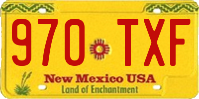 NM license plate 970TXF