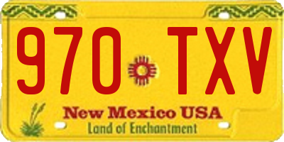 NM license plate 970TXV
