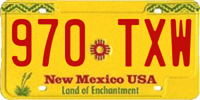NM license plate 970TXW